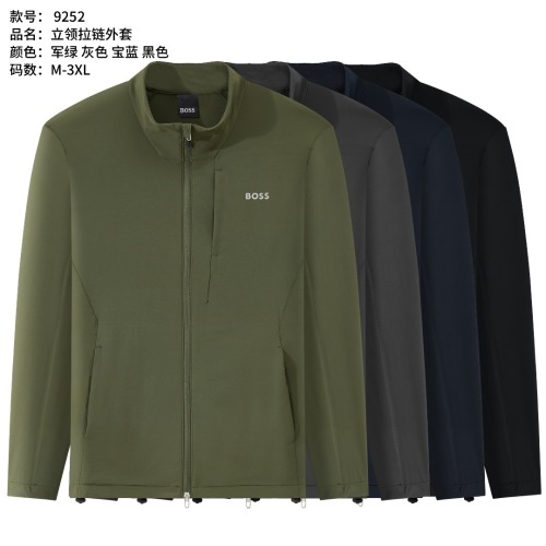 BOSS Men's Fall Stand Collar Zipper Jacket, Windproof, Comfortable & Stylish 1 BOSS Men's Fall Stand Collar Zipper Jacket, Windproof, Comfortable & Stylish