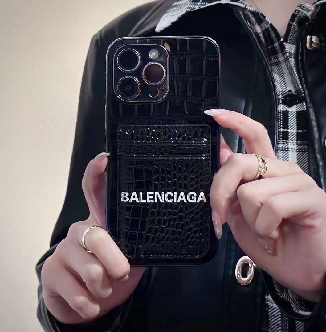 ️新款上架️潮牌BALENCIAGA巴黎世家鳄鱼纹卡包电镀TPU全包精准孔位保护电镀镭雕边高品质皮纹型号