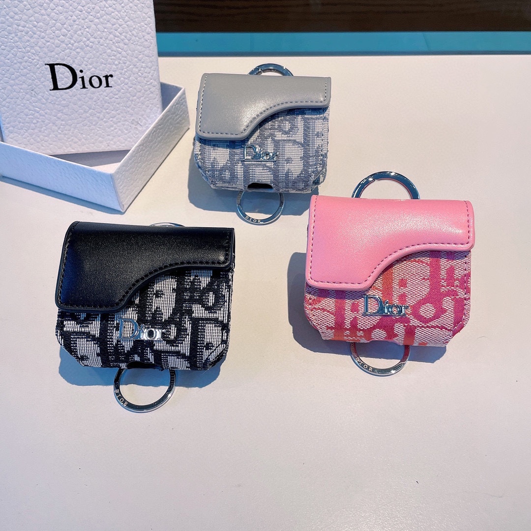 Dior官网款耳机包迪奥拼色耳机包原版五金一个尺寸73mm*68mm*35mm适用任何尺寸蓝牙耳机包挂件