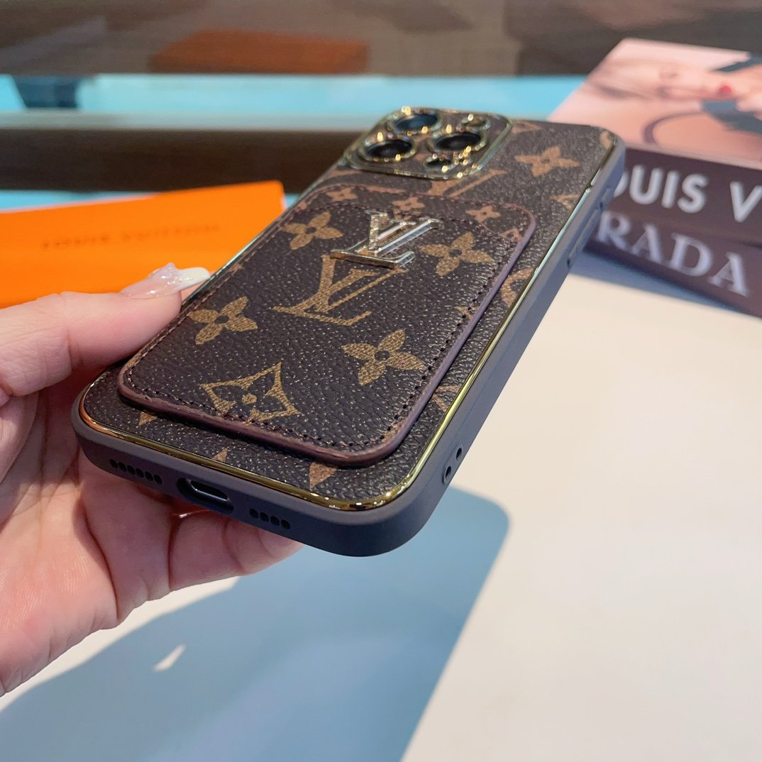 LV卡包手机壳肤感二合一电镀老花插卡手机壳型号为了不出现报错型号请打开本机查看手机设置显示的型号️️️i
