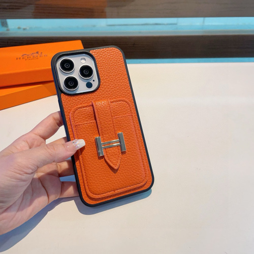 Hermès iPhone Case with Card Holder - Premium Leather, Multiple Models 1 Hermès iPhone Case with Card Holder - Premium Leather, Multiple Models