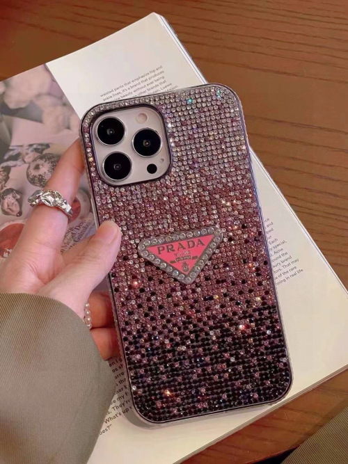 Prada Inspired Sparkly Rhinestone iPhone Case Compatible with iPhone 13-16 1 Prada Inspired Sparkly Rhinestone iPhone Case Compatible with iPhone 13-16