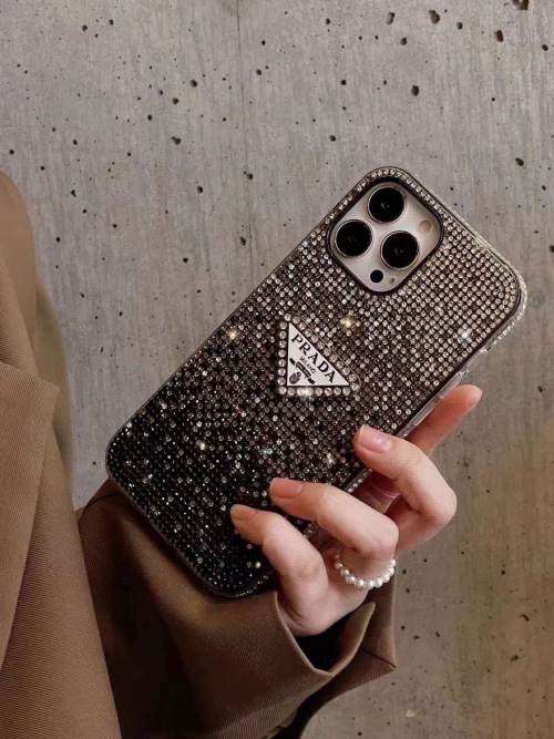 Prada Inspired Rhinestone iPhone Case - Full Protection & Stylish Design 1 Prada Inspired Rhinestone iPhone Case - Full Protection & Stylish Design