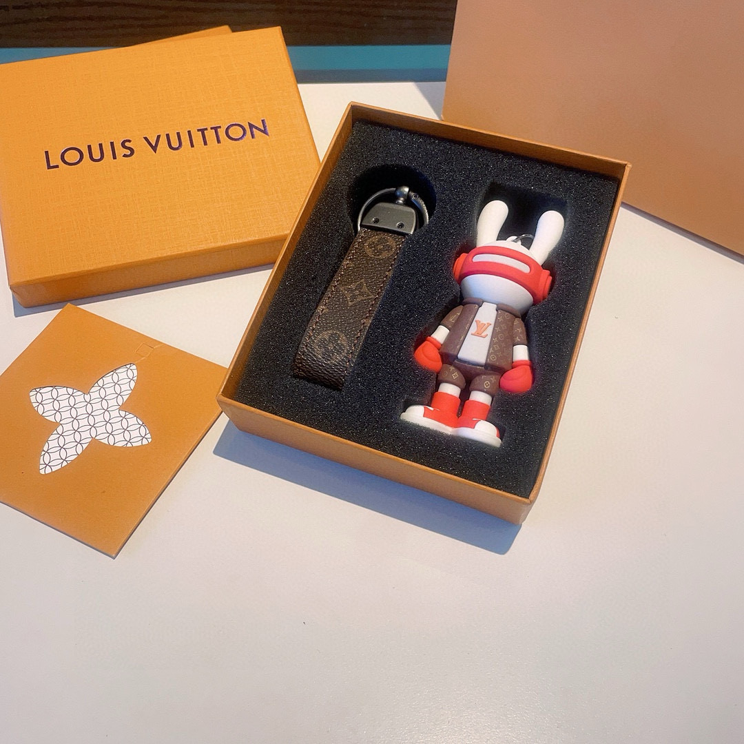  。LV兔子公仔钥匙扣  可拆卸当汽车摆件，网红爆款 高档装饰挂件  高版本出货 配包装