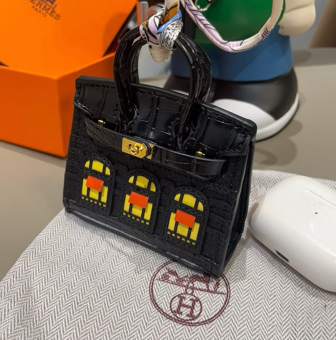 ❤️爱马仕迷你铂金包挂件 创意小房子包包 通用蓝牙耳机包 可放钥匙口红 时尚迷你包包  可以当包饰，耳机