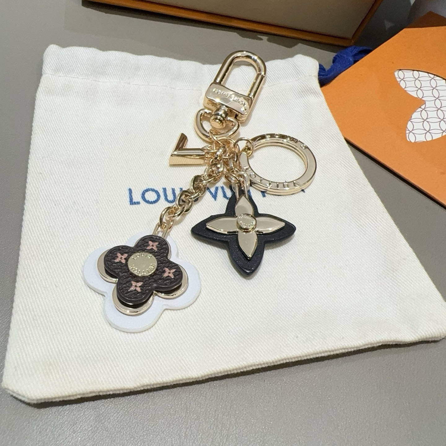 。LOUIS VUITTON官网钥匙扣 LV经典四瓣花设计，63084 
包饰🌹钥匙扣
原版开模代购级品