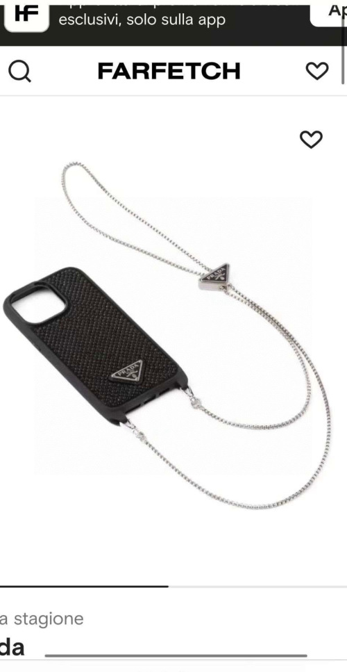 Prada Inspired Rhinestone iPhone Case with Chain Crossbody Strap 1 Prada Inspired Rhinestone iPhone Case with Chain Crossbody Strap