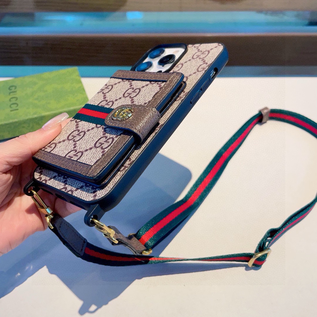 Gucci Card Holder iPhone Case with Strap - iPhone 16 Pro Max, 15, 14, 13 9 i1749729313589 8723 0 7