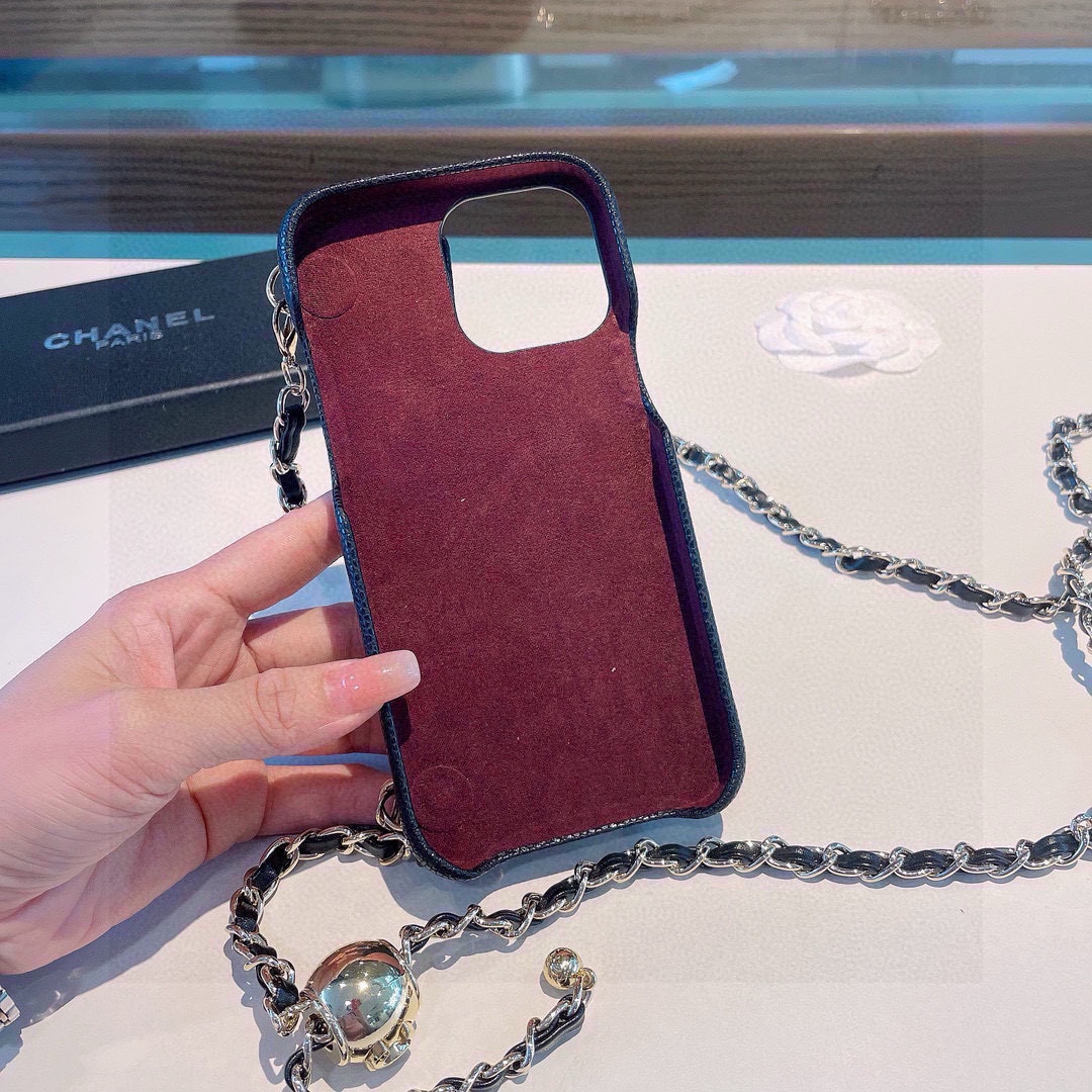Chanel Inspired iPhone Case with Chain & Card Slot - Fits iPhone 13-16 Pro Max 8 i1749808500713 5749 0 6