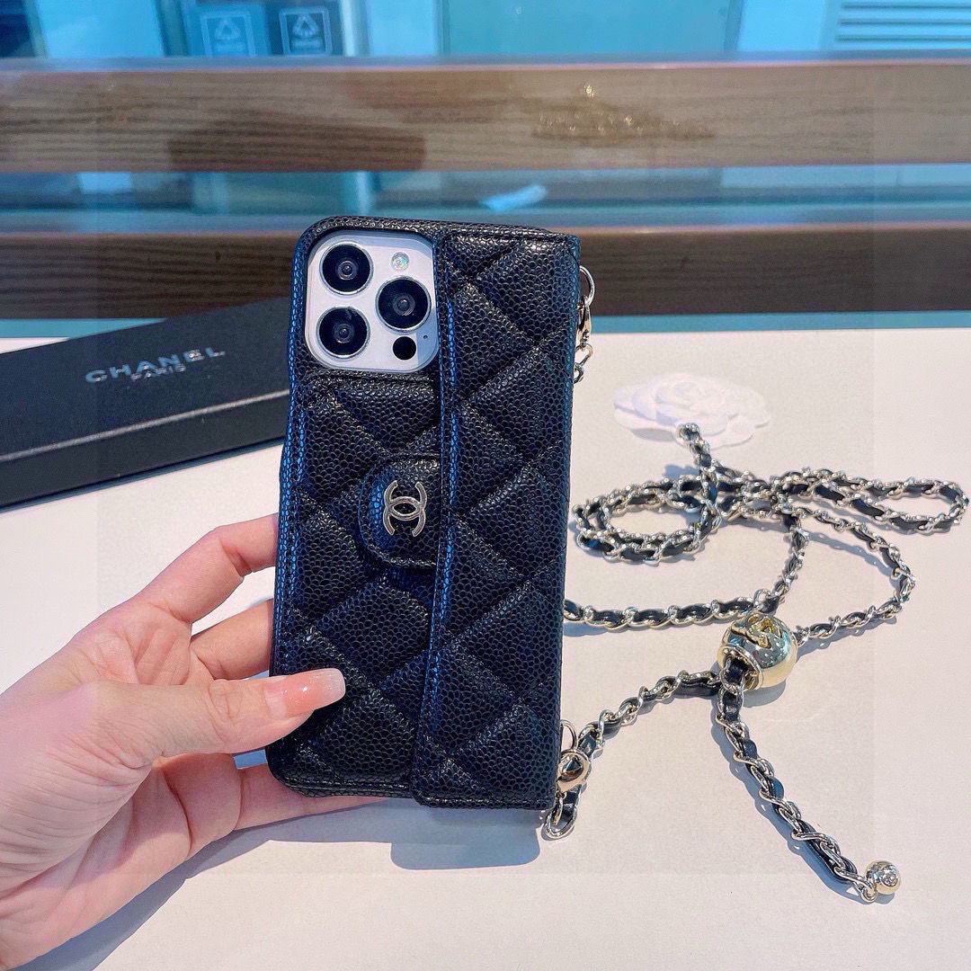Chanel Inspired iPhone Case with Chain & Card Slot - Fits iPhone 13-16 Pro Max 4 i1749808500714 2638 0 2