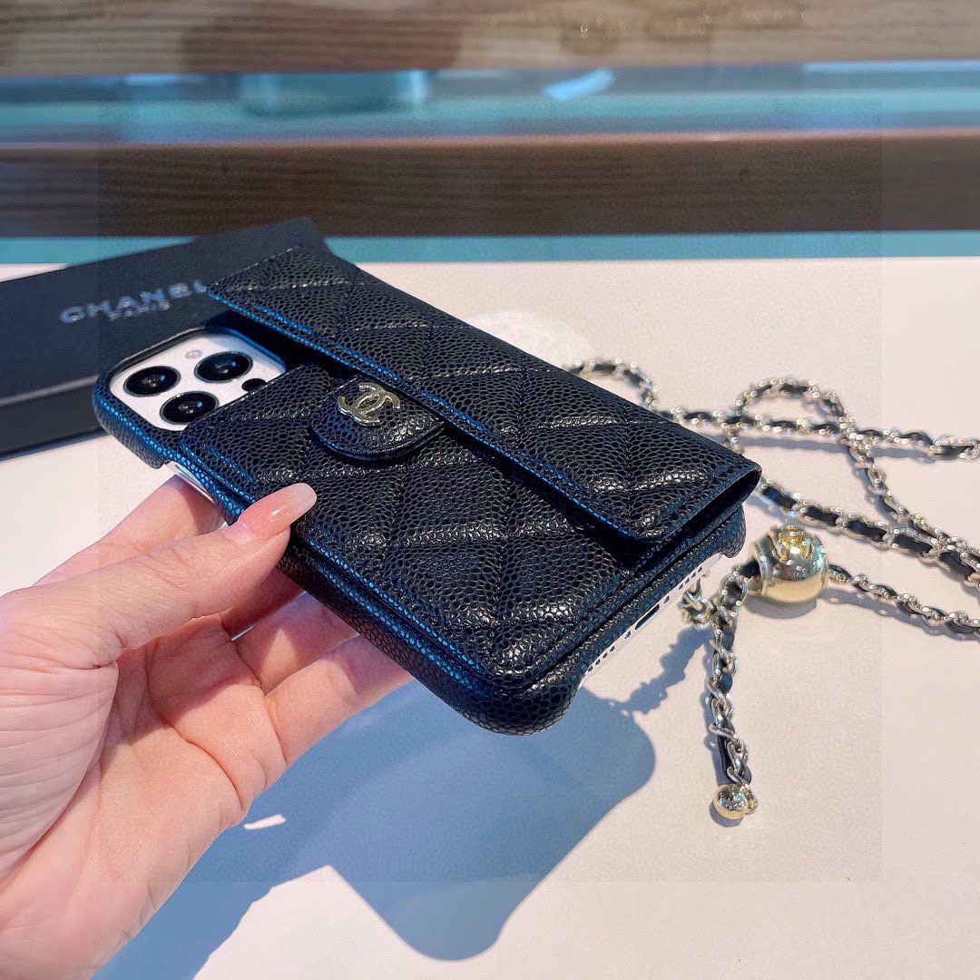 Chanel Inspired iPhone Case with Chain & Card Slot - Fits iPhone 13-16 Pro Max 6 i1749808501304 2476 0 4