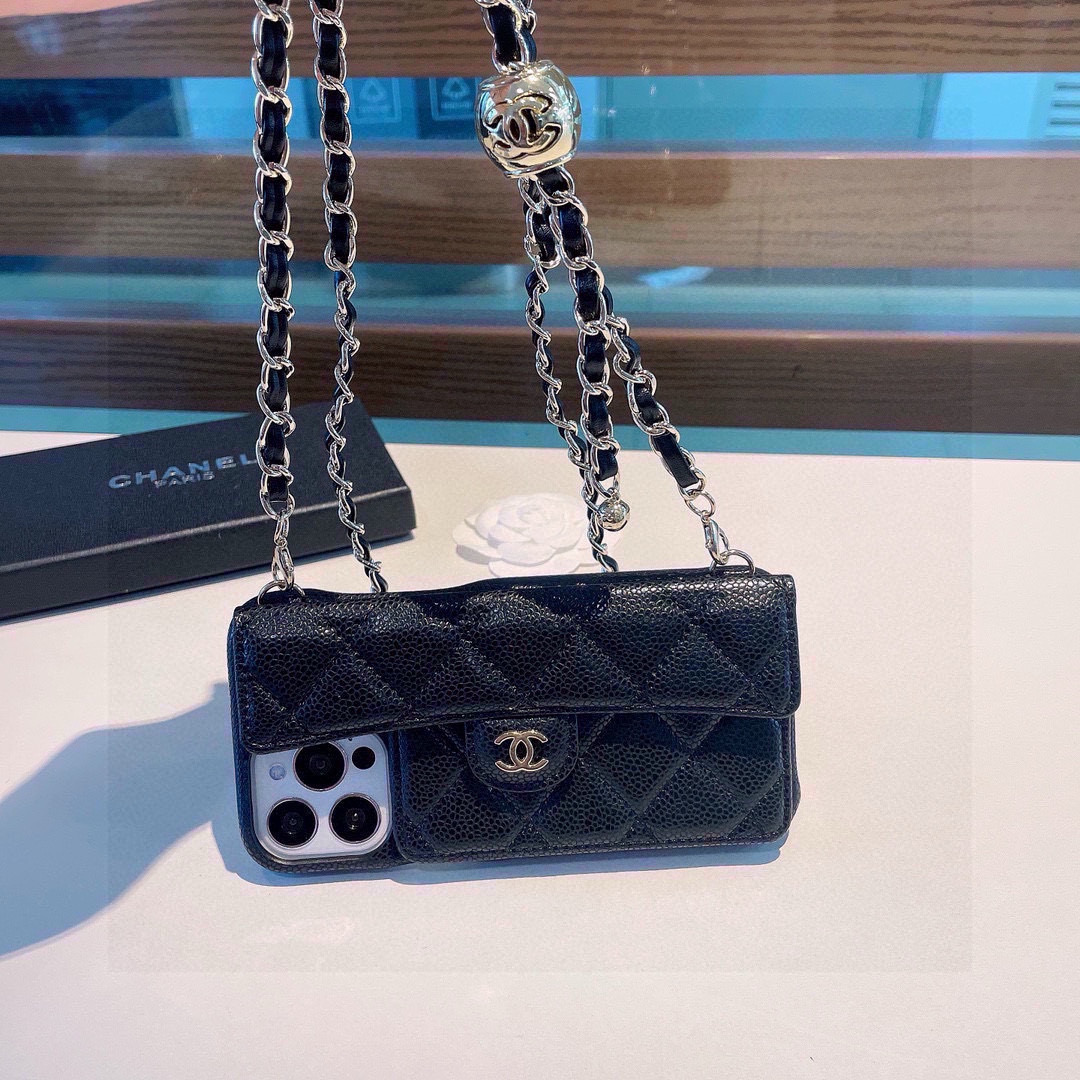 Chanel Inspired iPhone Case with Chain & Card Slot - Fits iPhone 13-16 Pro Max 2 i1749808501304 2590 0 0