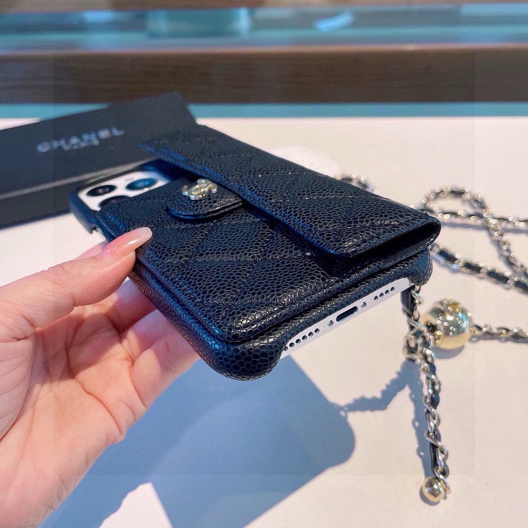Chanel Inspired iPhone Case with Chain & Card Slot - Fits iPhone 13-16 Pro Max 5 i1749808501305 1234 0 3