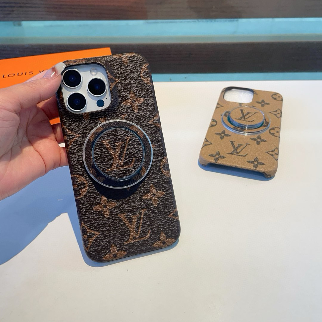 LV Classic Monogram Phone Case with Magnetic Stand for iPhone 14/15/16 Series 9 i1749808723516 4022 0 7