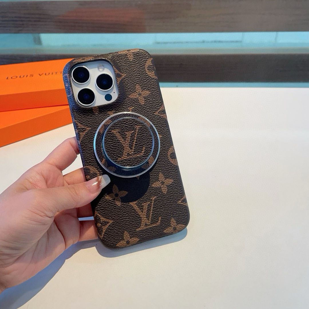 LV Classic Monogram Phone Case with Magnetic Stand for iPhone 14/15/16 Series 4 i1749808723516 8574 0 2