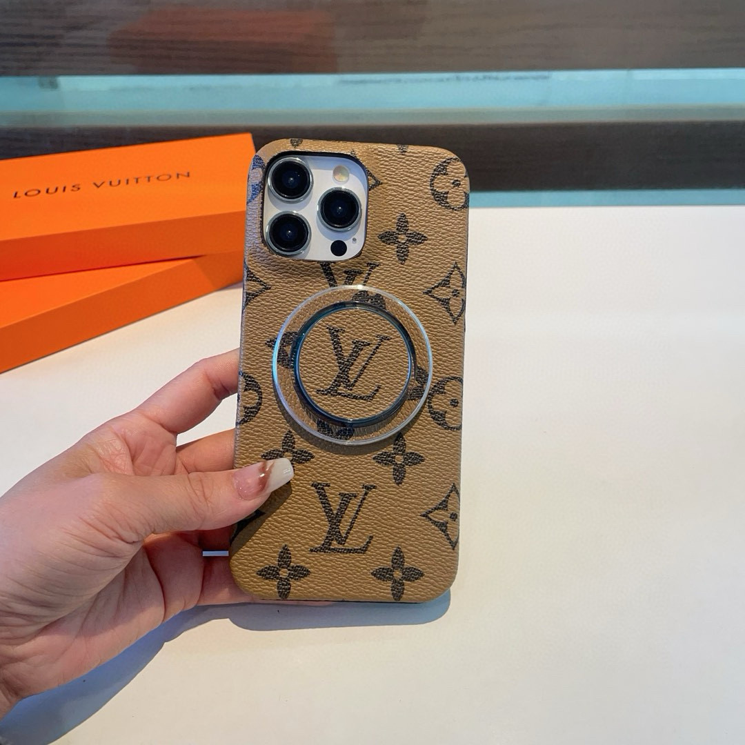 Classic Monogram Phone Case with Magnetic Holder for iPhone 14/15/16 Series 5 i1749808733357 4198 0 3
