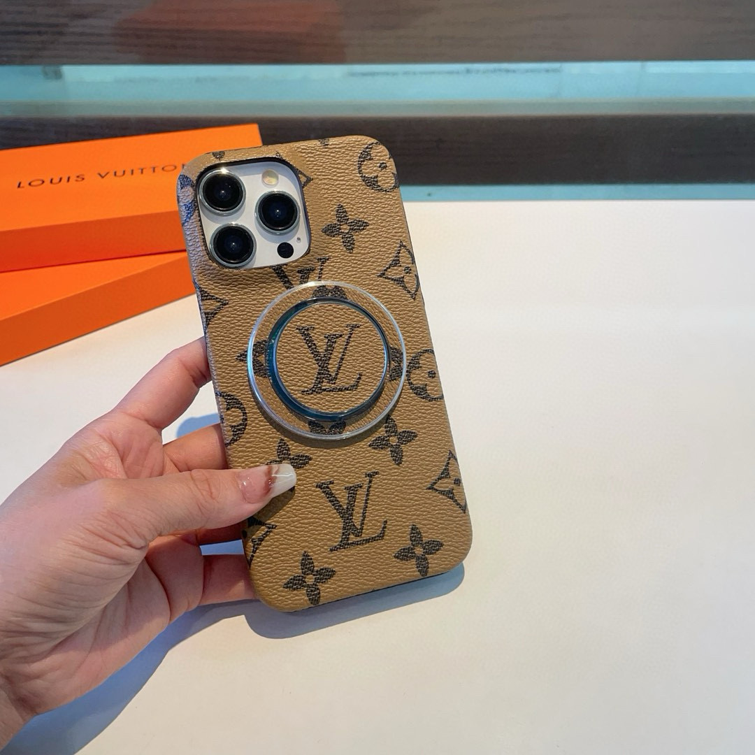 Classic Monogram Phone Case with Magnetic Holder for iPhone 14/15/16 Series 3 i1749808733825 4208 0 1