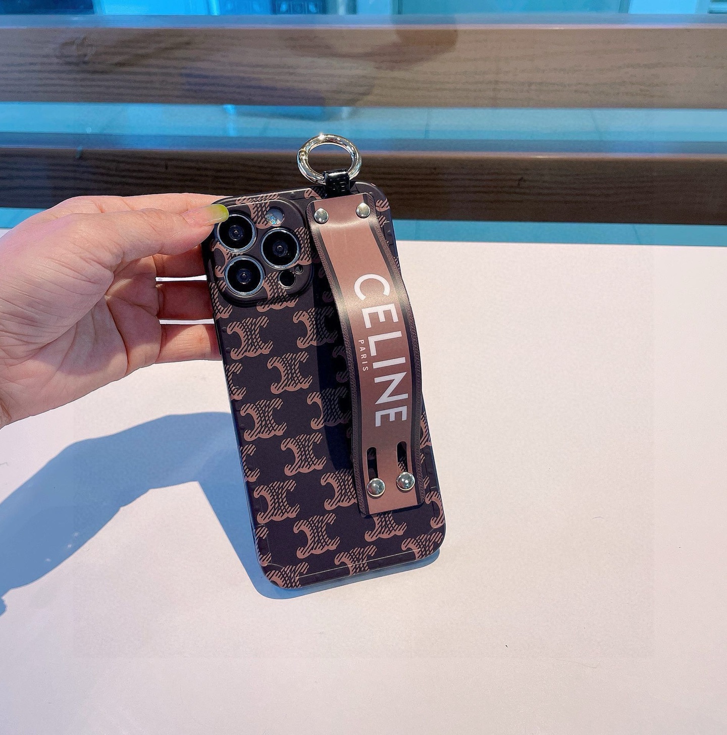 Celine Polka Dot iPhone Case with Wrist Strap - Stylish Protective Cover 5 i1749811615462 1889 0 3
