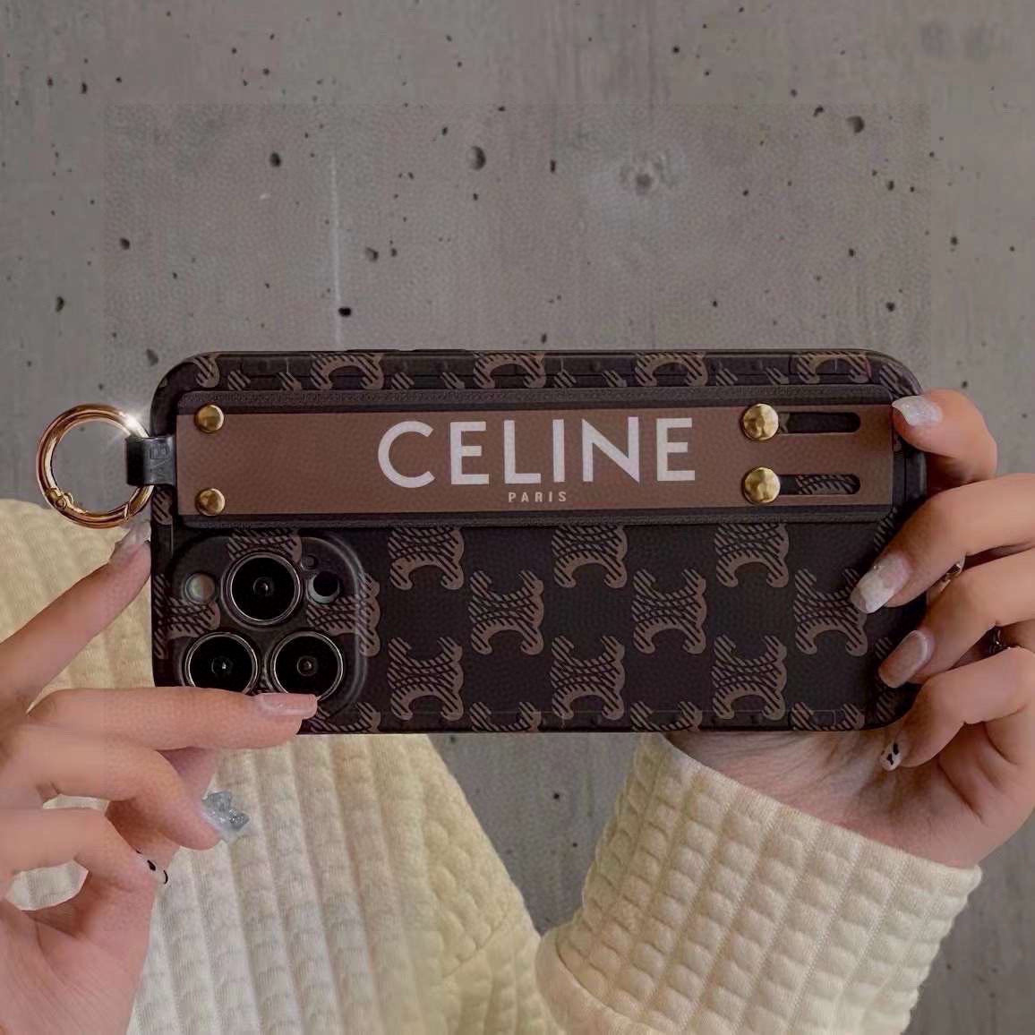 Celine Polka Dot iPhone Case with Wrist Strap - Stylish Protective Cover 3 i1749811616117 5259 0 1
