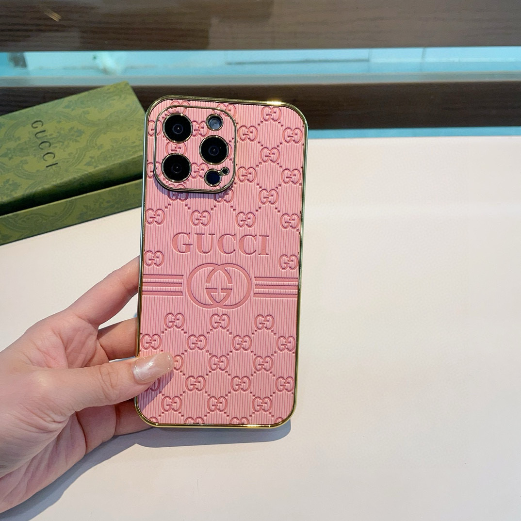 Gucci Electroplated Embossed Side Sticker Phone Case for iPhone 13/14/15 Series 10 i1749811731371 886 0 8