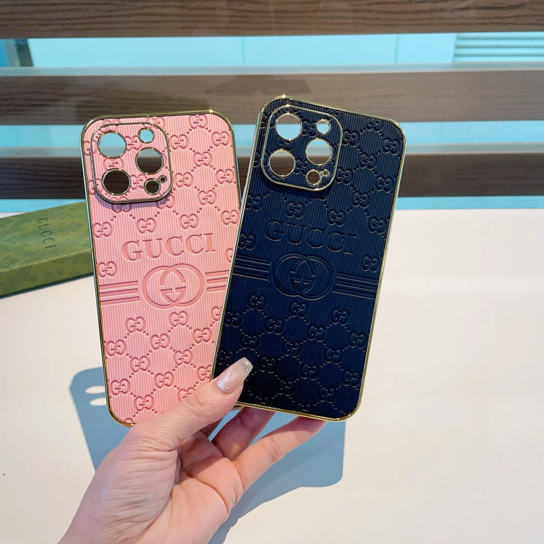 Gucci Electroplated Embossed Side Sticker Phone Case for iPhone 13/14/15 Series 6 i1749811731372 3080 0 4