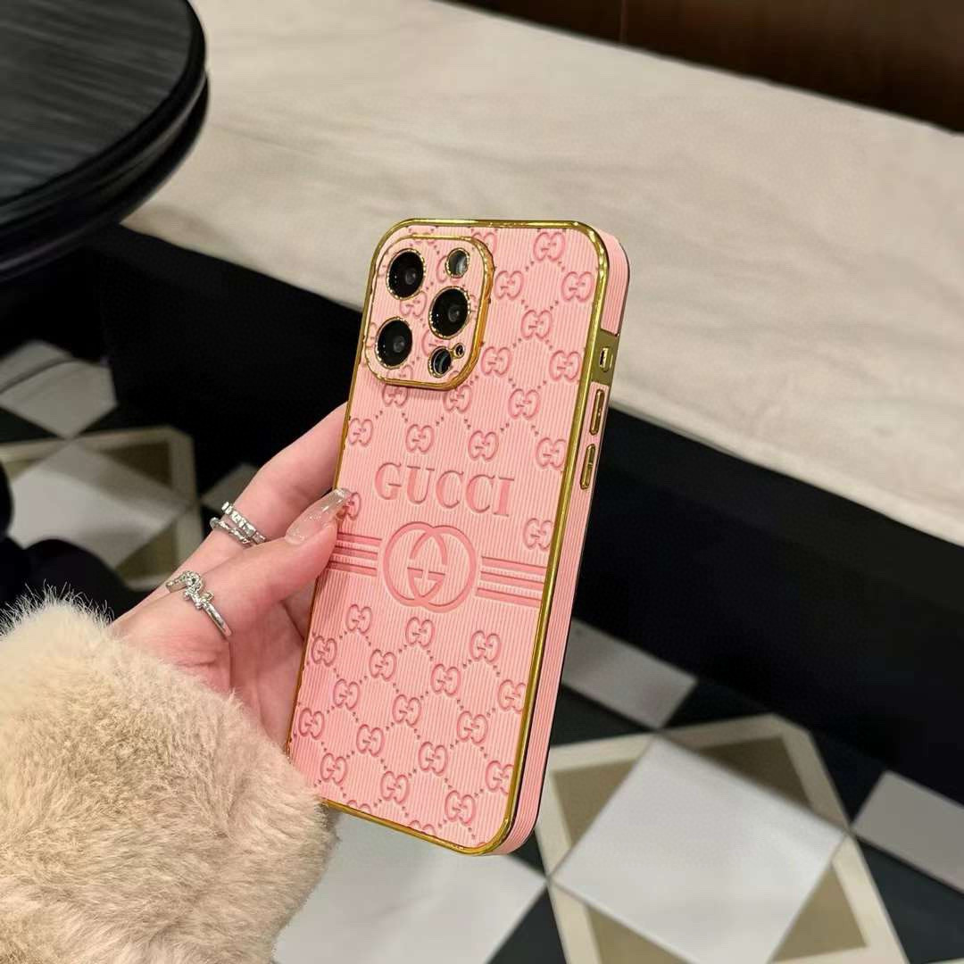 Gucci Electroplated Embossed Side Sticker Phone Case for iPhone 13/14/15 Series 2 i1749811732304 9005 0 0