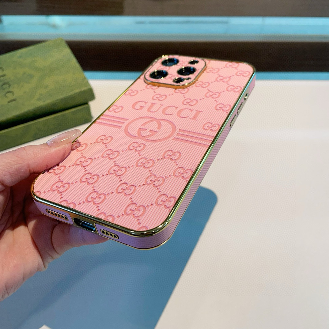 Gucci Electroplated Embossed Side Sticker Phone Case for iPhone 13/14/15 Series 7 i1749811732305 310 0 5