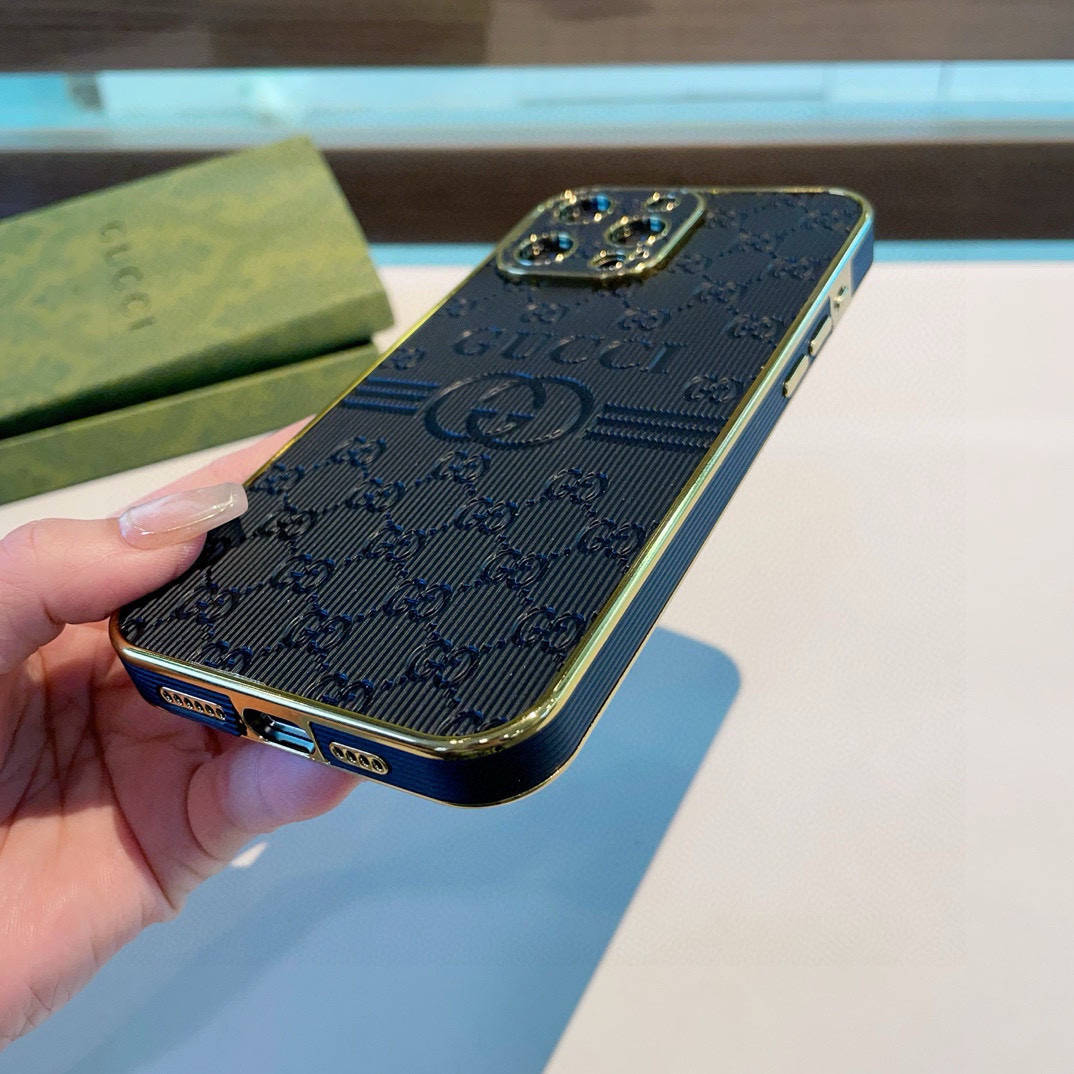 Gucci Electroplated Embossed Side Sticker Phone Case for iPhone 13/14/15 Series 9 i1749811740183 1790 0 7