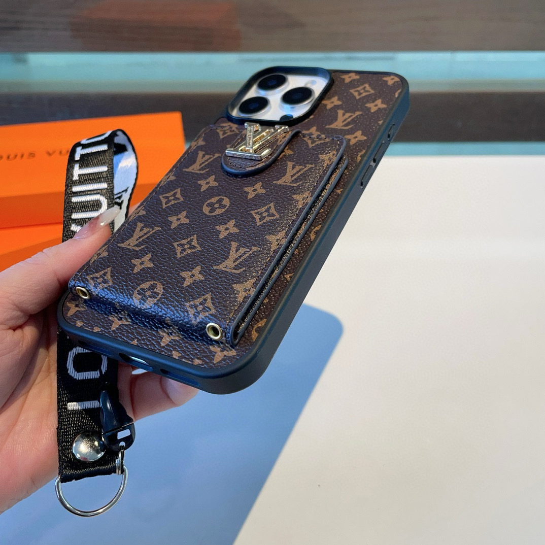 Luxury Designer Phone Case with Card Slots & Lanyard - Compatible with iPhone 8 i1749811805632 4636 0 6