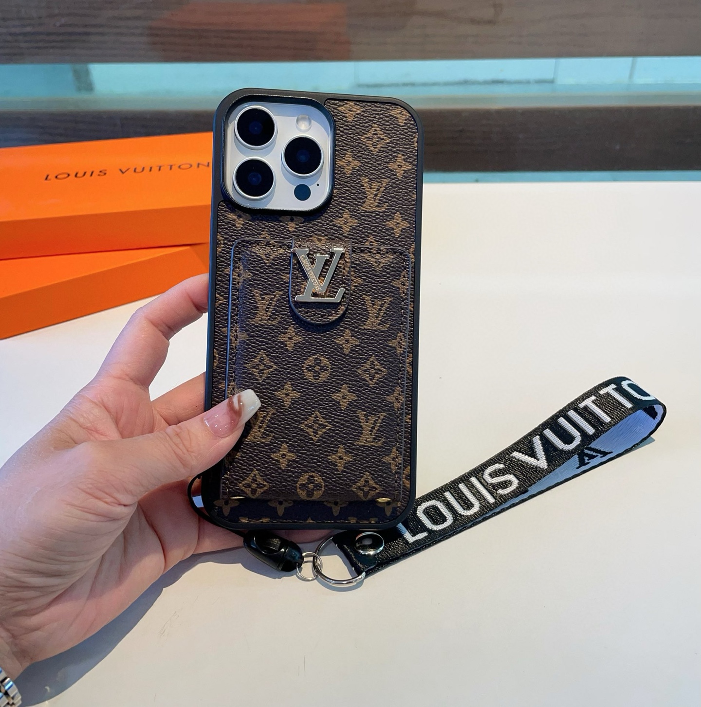 Luxury Designer Phone Case with Card Slots & Lanyard - Compatible with iPhone 3 i1749811805749 2108 0 1