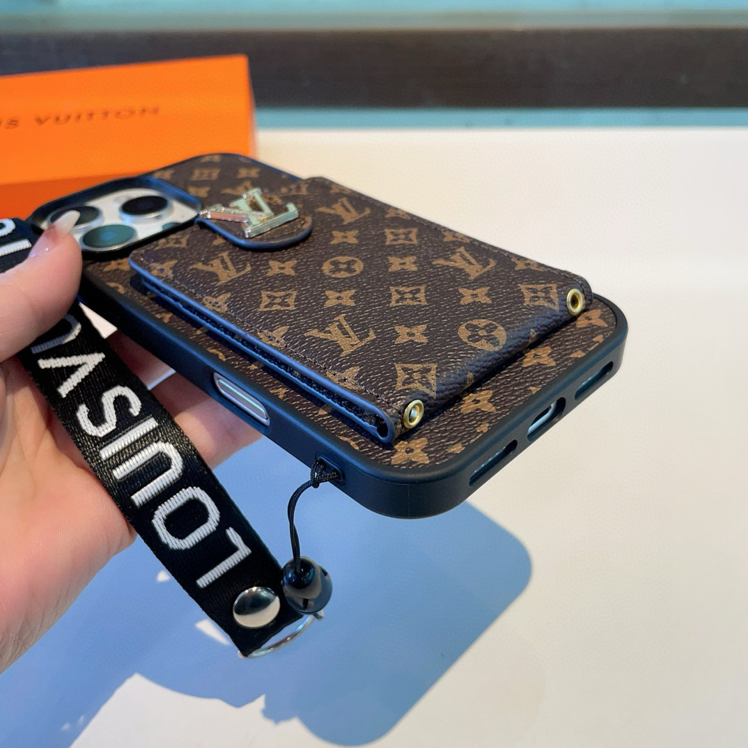 Luxury Designer Phone Case with Card Slots & Lanyard - Compatible with iPhone 5 i1749811806555 2916 0 3