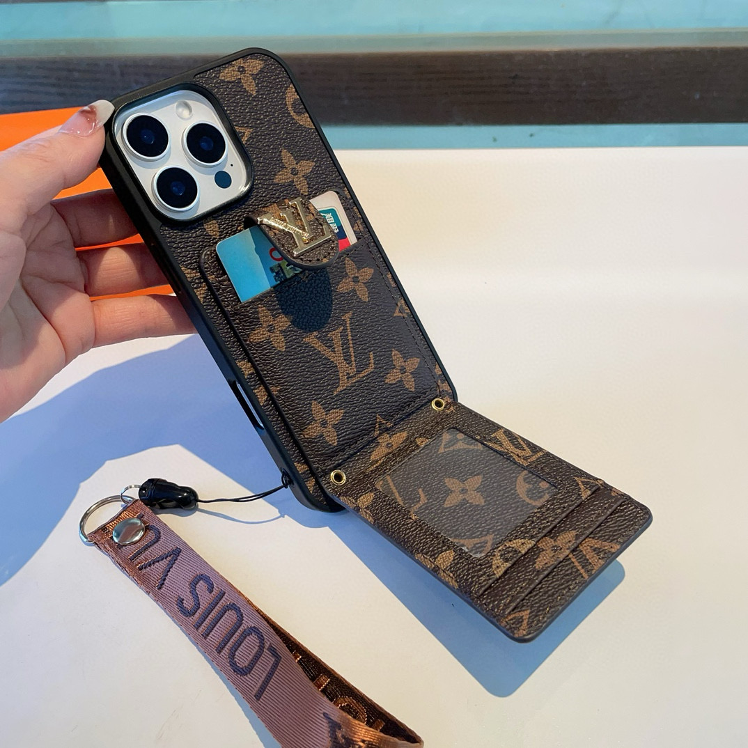 Luxury Designer Phone Case with Card Holder & Lanyard for iPhone & Samsung 8 i1749811814772 5709 0 6