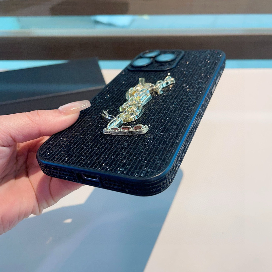 Yves Saint Laurent iPhone Case - Sparkling Diamond Spray Painted Protective Cover 8 i1749811867972 6194 0 6