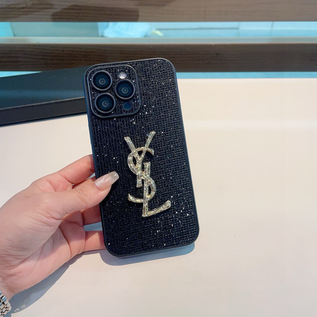 Yves Saint Laurent iPhone Case - Sparkling Diamond Spray Painted Protective Cover 4 i1749811867972 8027 0 2