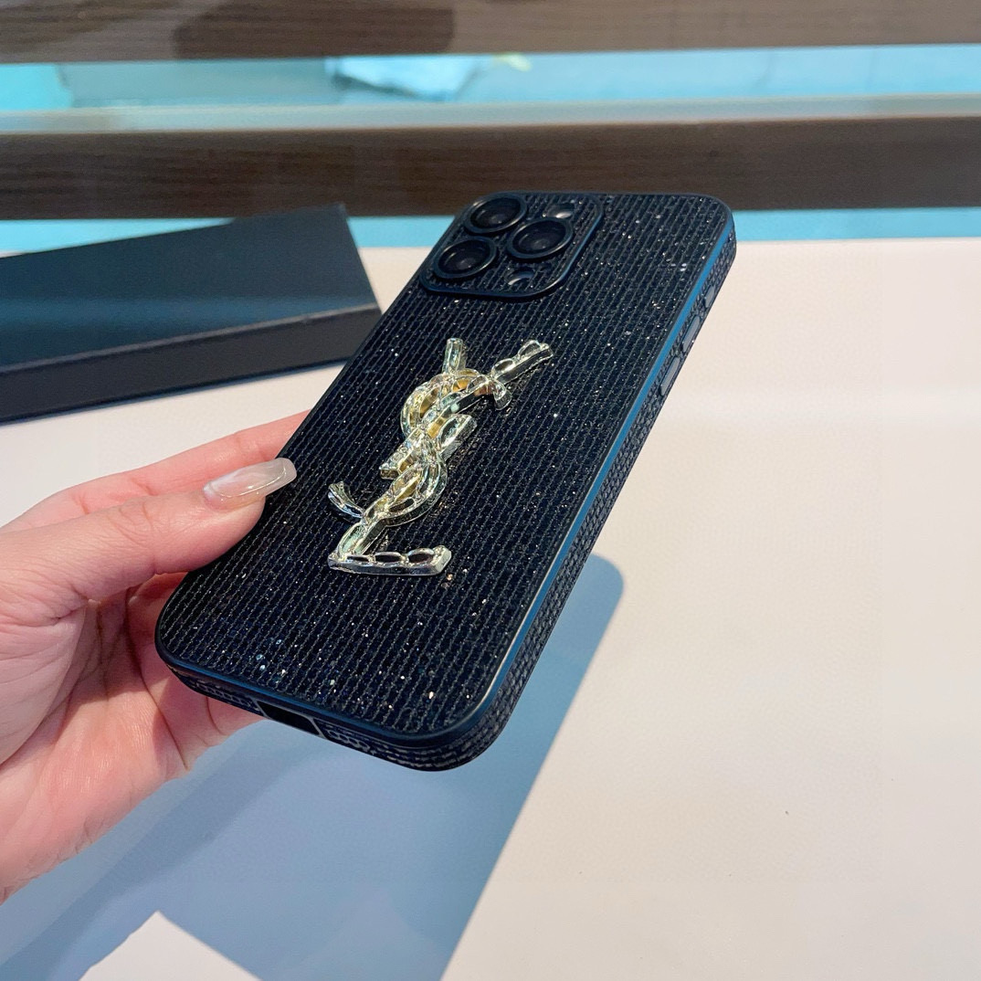Yves Saint Laurent iPhone Case - Sparkling Diamond Spray Painted Protective Cover 9 i1749811868885 6317 0 7