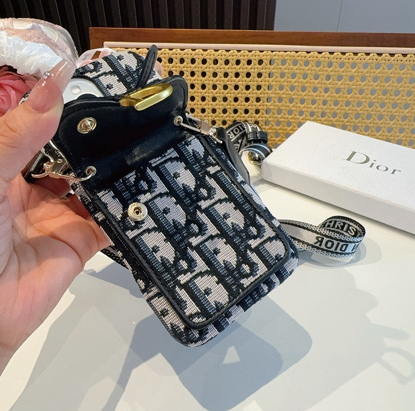 Dior Saddle Card Holder Phone Case with Strap for iPhone 15/14 Series 7 i1749811922113 1815 0 5