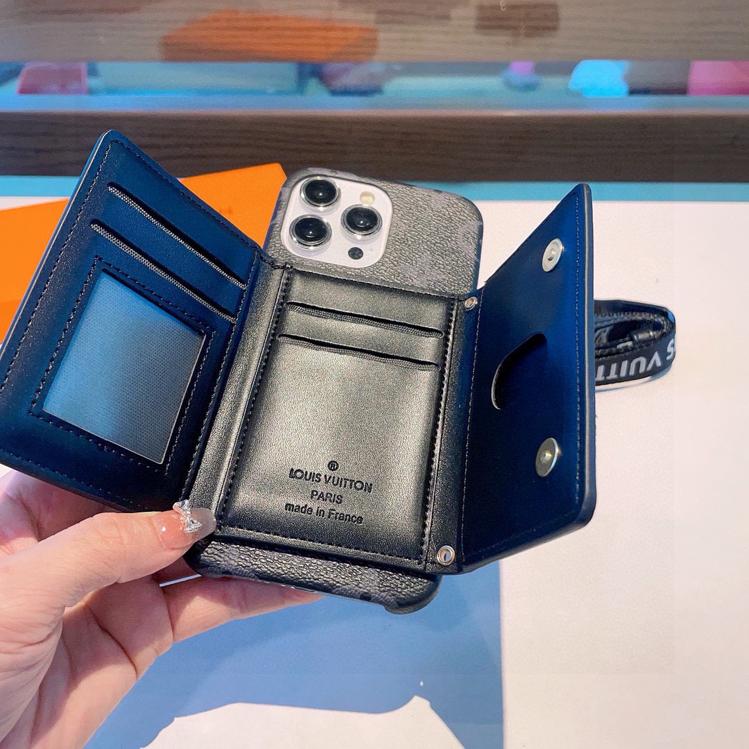Louis Vuitton Inspired iPhone Case with Card Holder & Crossbody Strap 8 i1749989526612 7645 0 6