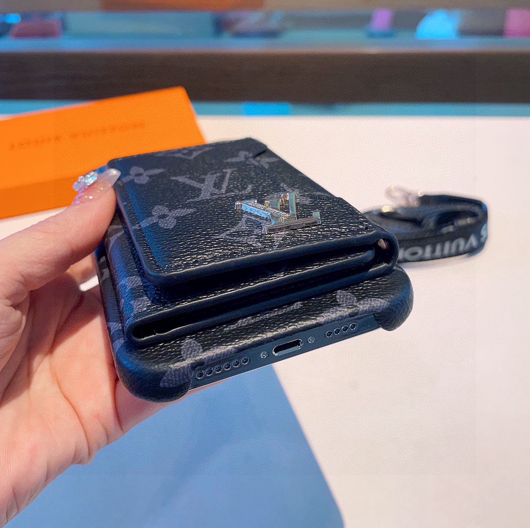 Louis Vuitton Inspired iPhone Case with Card Holder & Crossbody Strap 5 i1749989526612 8400 0 3