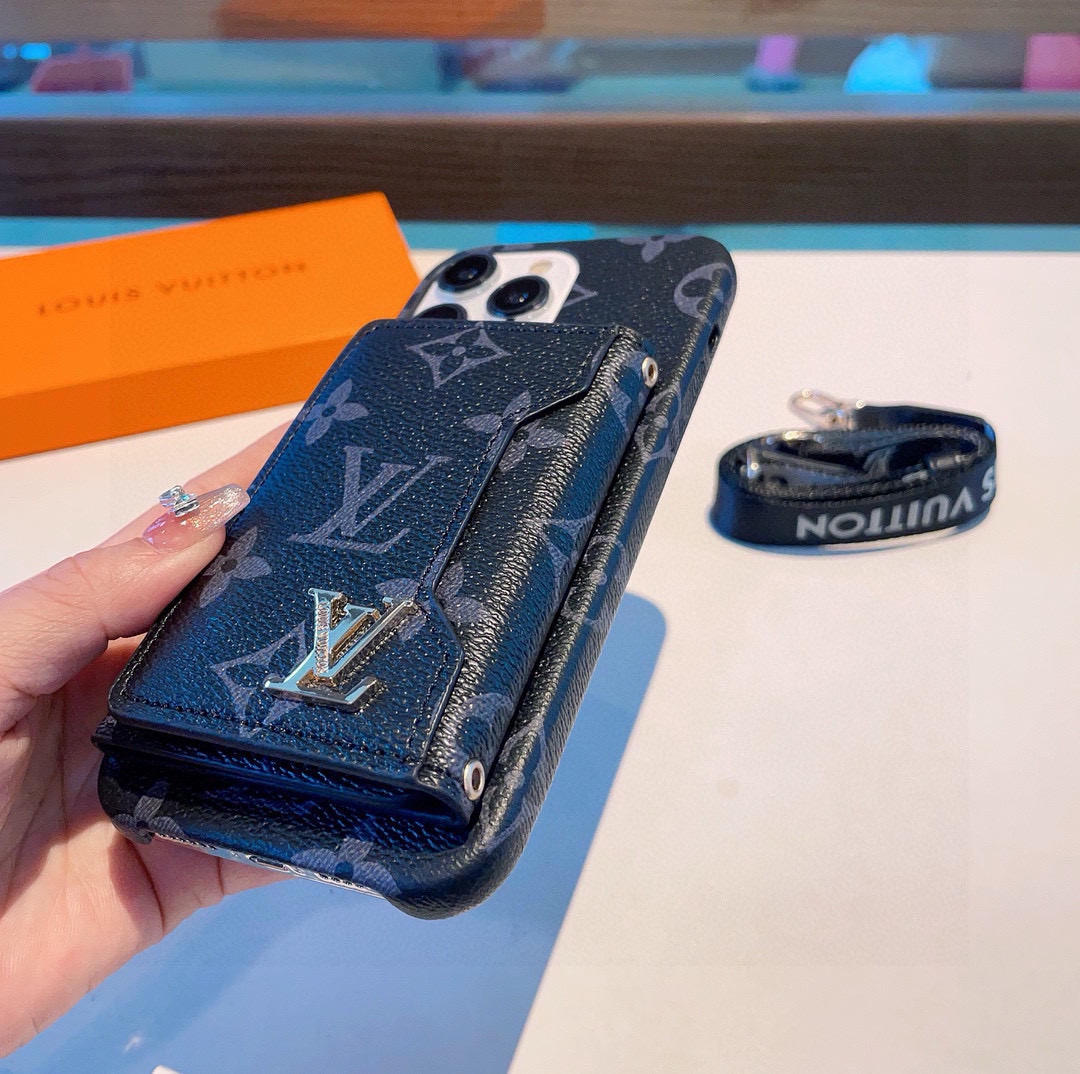 Louis Vuitton Inspired iPhone Case with Card Holder & Crossbody Strap 7 i1749989527214 3099 0 5