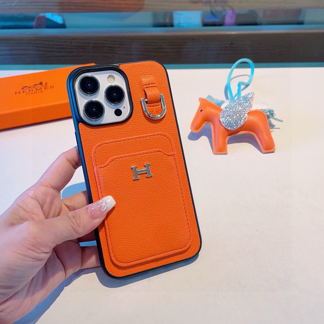 Hermès Style 2-in-1 Card Holder Phone Case for iPhone - Stylish & Functional 8 i1749989727130 315 0 6
