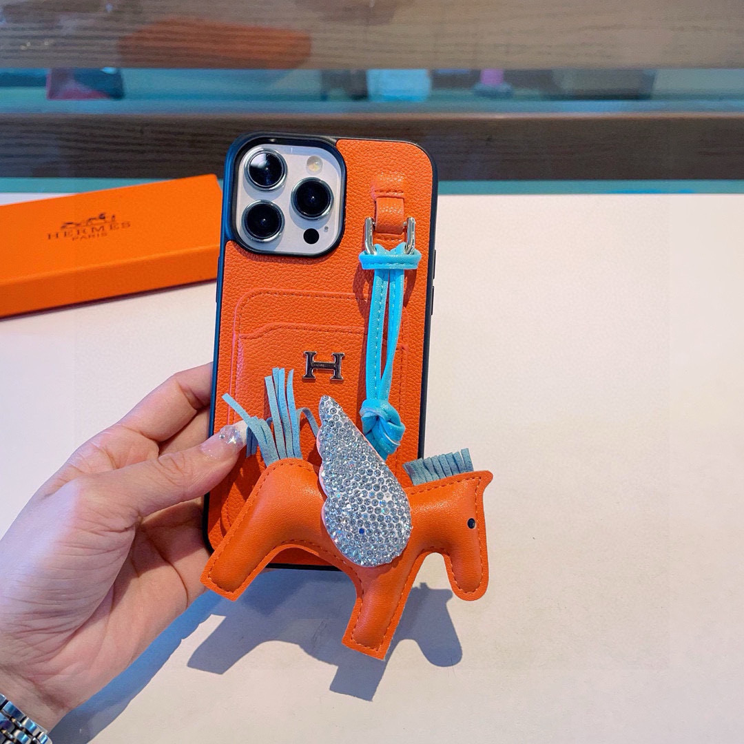 Hermès Style 2-in-1 Card Holder Phone Case for iPhone - Stylish & Functional 5 i1749989727812 2280 0 3