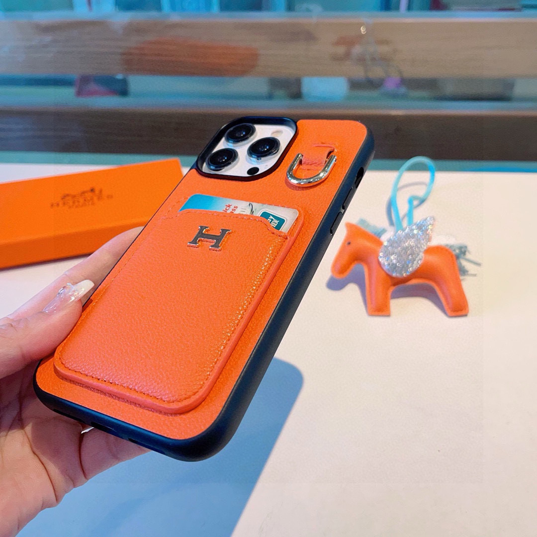 Hermès Style 2-in-1 Card Holder Phone Case for iPhone - Stylish & Functional 7 i1749989727812 581 0 5