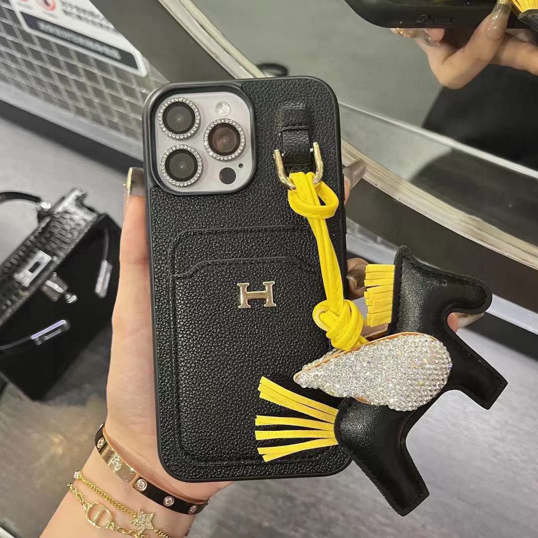 Hermès Style 2-in-1 Card Holder Phone Case for iPhone - Stylish & Functional 2 i1749989737444 6782 0 0