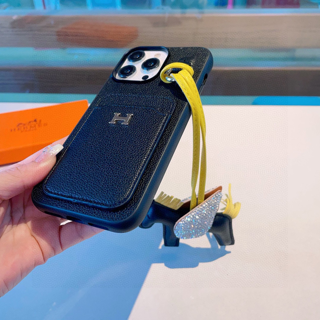 Hermès Style 2-in-1 Card Holder Phone Case for iPhone - Stylish & Functional 9 i1749989738283 818 0 7