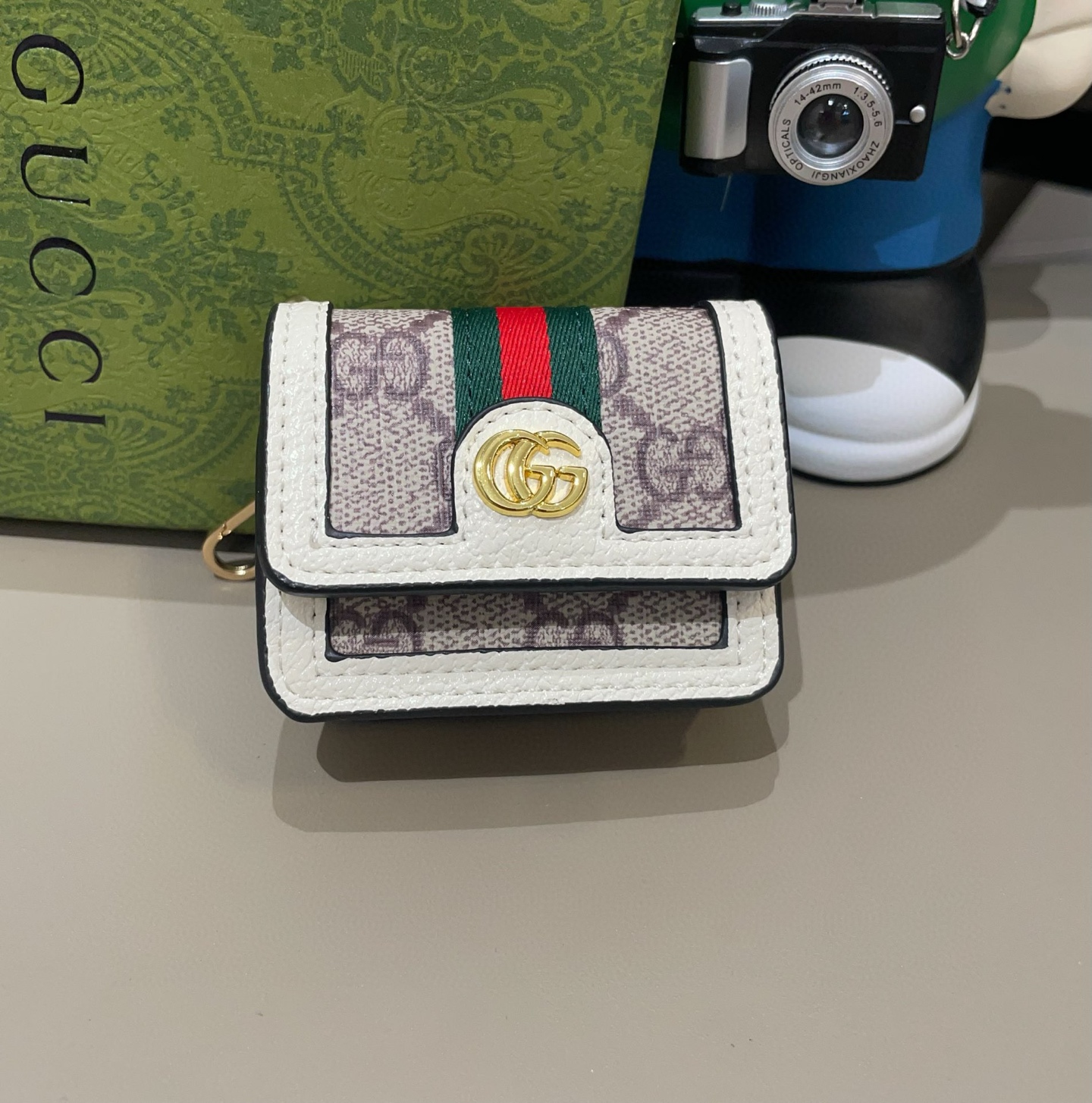 🆕Gucci古驰通用蓝牙耳机包，GUCCI oPhidia系列耳机包钥匙扣挂饰包饰！配长链条🉑️斜挎，挂