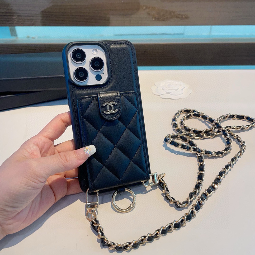 Elegant Chanel Inspired Card Holder Phone Case with Crossbody Chain for iPhone 3 i1751986043165 9756 0 1