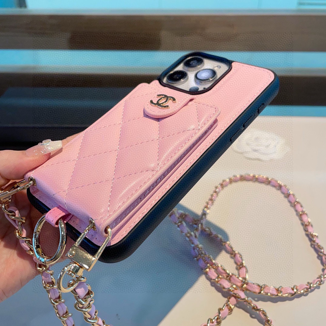 Elegant Chanel Inspired Card Holder Phone Case with Crossbody Chain for iPhone 14 9 i1751986052562 849 0 7