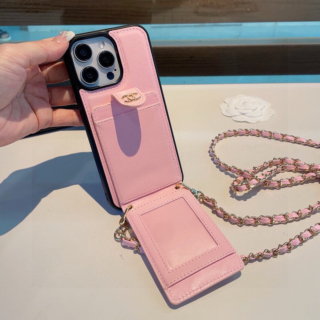 Elegant Chanel Inspired Card Holder Phone Case with Crossbody Chain for iPhone 14 7 i1751986053109 4525 0 5