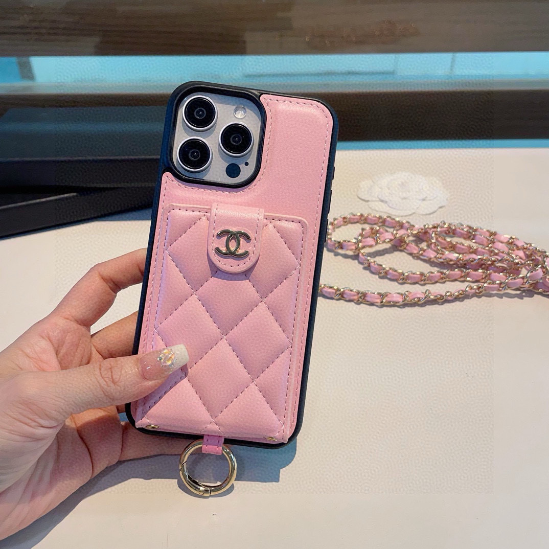 Elegant Chanel Inspired Card Holder Phone Case with Crossbody Chain for iPhone 14 4 i1751986053109 6632 0 2