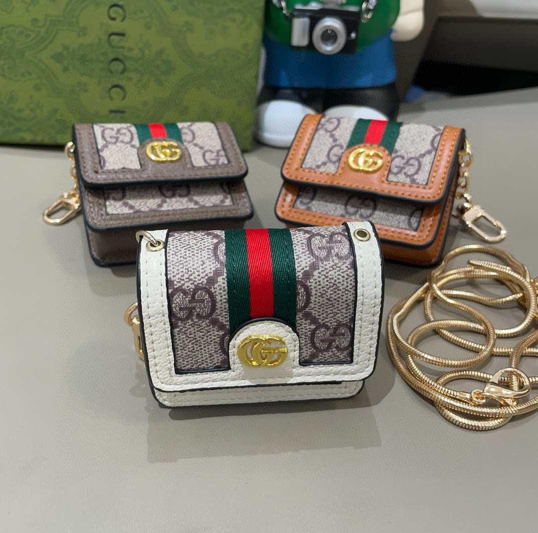 🆕Gucci古驰通用蓝牙耳机包，GUCCI oPhidia系列耳机包钥匙扣挂饰包饰！配长链条🉑️斜挎，挂